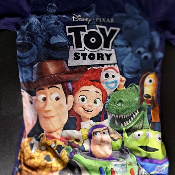Disney Pixar Toy Story Cast & Logo Boys T-Shirt M 7/8 - Picture 3 of 6